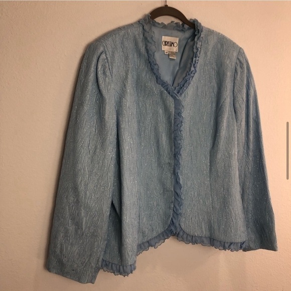 CARRISIMO mother of the bride blue jacket push button closer - Picture 9 of 16